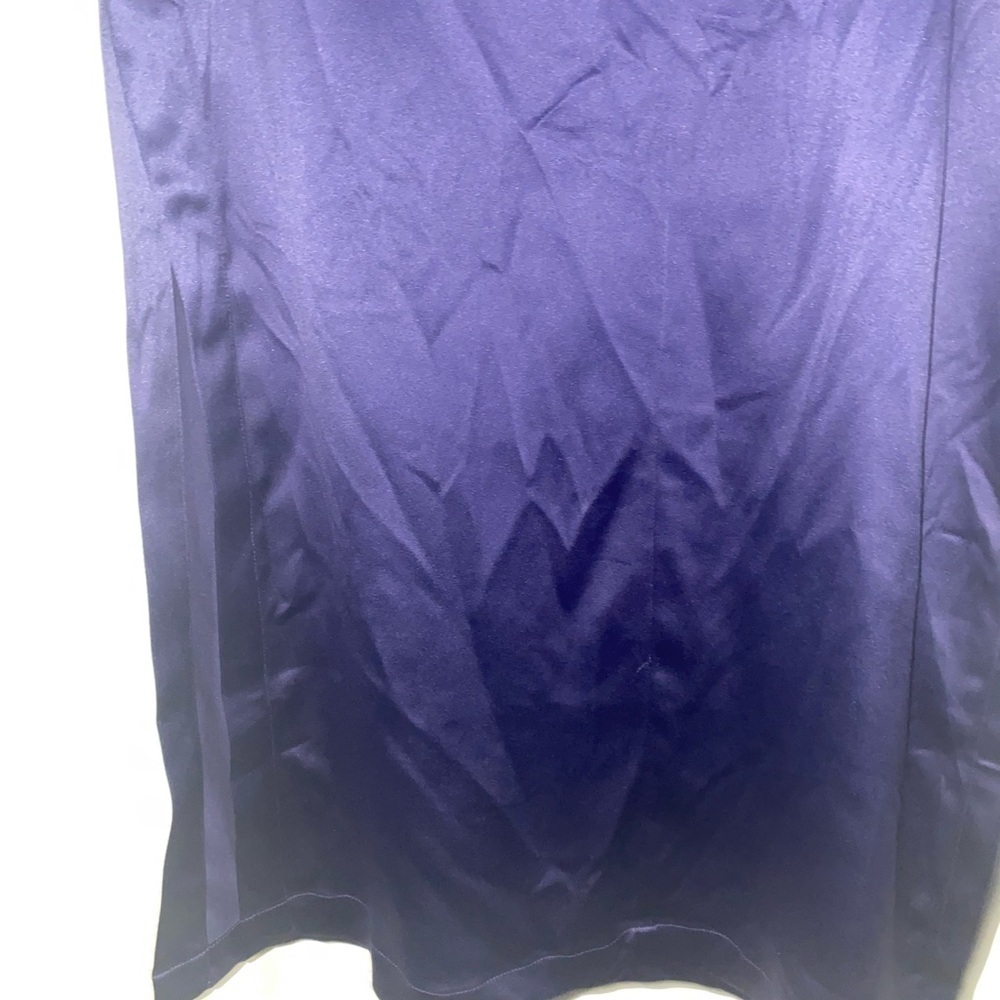 Anthropologie Sateen Trouser Dark Academia Preppy Purple Maxi Skirt High Slit 10 - Picture 5 of 12